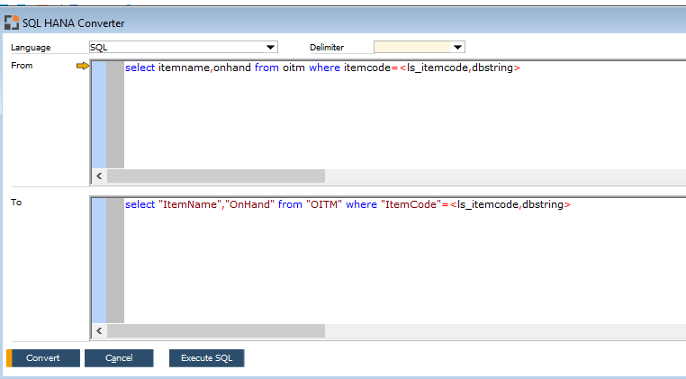 sqlhanaconverter