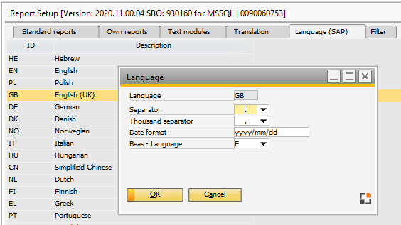 Report_setup_Language_SAPStyle