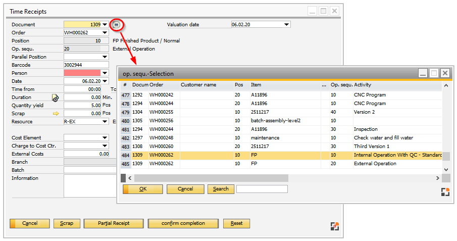 Production_Time_Receipt_Opseq